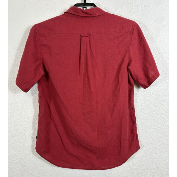 Fjall Raven Shirt Womens Size Small Maroon Comfort Fit Short Sleeve Button Up - Picture 10 of 10